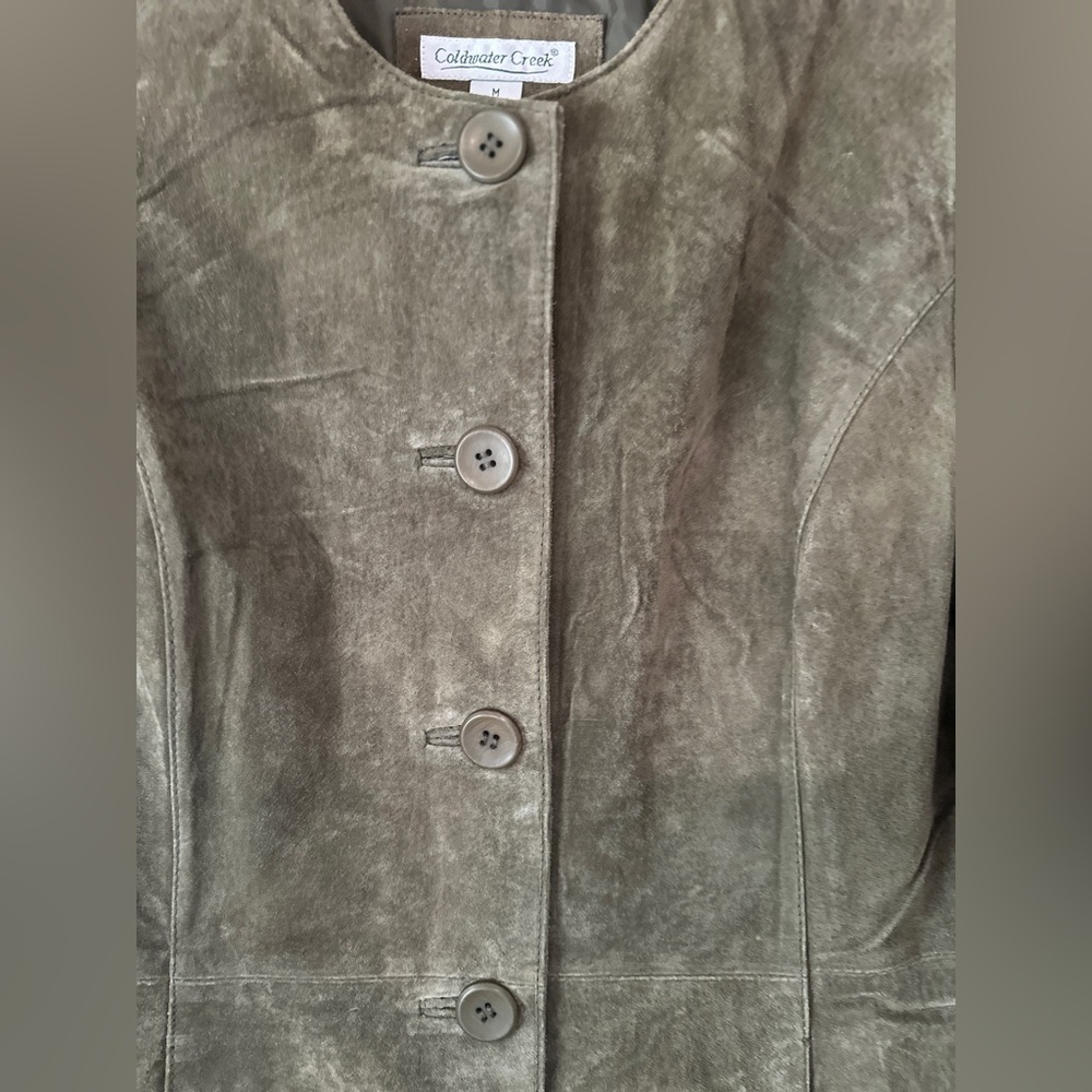 Vintage‎ 90s Olive Suede Jacket NEW WITH TAGS!! Size M - Picture 3 of 13
